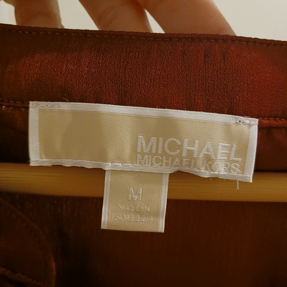 Michael Michael Kors burgundy zip down long sleeve shirt. - Picture 3 of 5